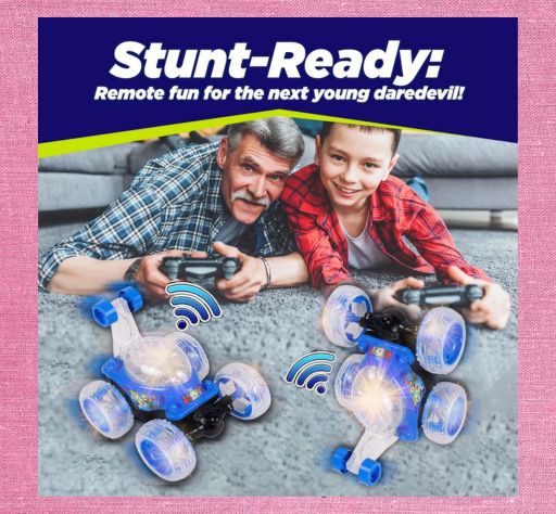 360 Stunt Car Rechargebel Rechargeable 5 Functions 360° Rotating & Rolling Big Stunt Car Toy with USB Cable & Remote Controller — 2