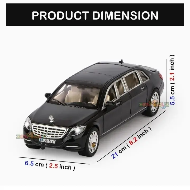 Maybach S600 DiE-cast Metal Car 1.24 Scale Size — 2